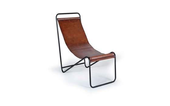 Silla Chaise Longue Tumbona Diseño Actual Acero Piel Abuli