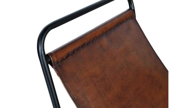 Silla Chaise Longue Tumbona Diseño Actual Acero Piel Abuli
