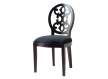 Silla Clasica Madera Negra Tapizada Negra Serie Rococo