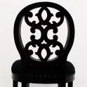 Silla Clasica Madera Negra Tapizada Negra Serie Rococo