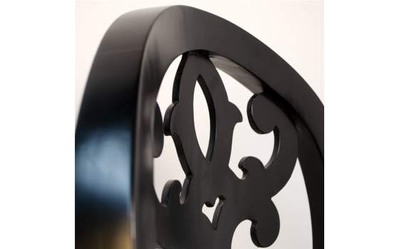 Silla Clasica Madera Negra Tapizada Negra Serie Rococo
