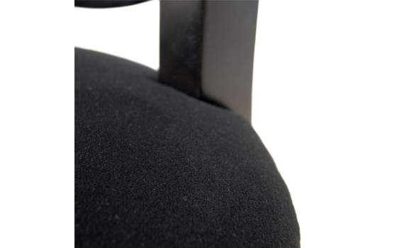 Silla Clasica Madera Negra Tapizada Negra Serie Rococo