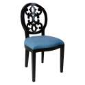 Silla Clasica Madera Negra Tapizada Tejano Serie Rococo