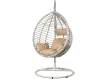 Silla Colgante Rattan Sintetico y Acero en Blanco Althaus