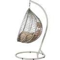 Silla Colgante Rattan Sintetico y Acero en Blanco Althaus
