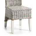 Silla Colonial en Ratan natural Glaseado Blanco Serie New White