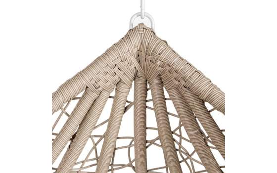 Silla Columpio Colgante Acero Blanco y Ratan Crema - Ahrana