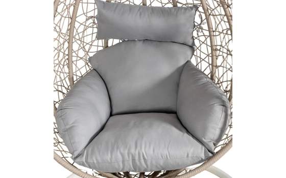 Silla Columpio Colgante Acero Blanco y Ratan Crema - Ahrana