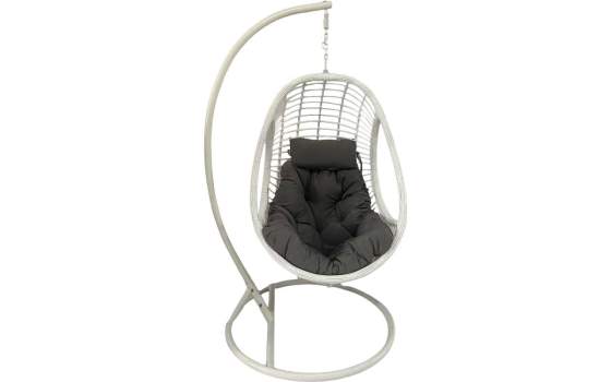 Silla Columpio Colgante Acero Blanco y Ratan Sintetico - Ahrana