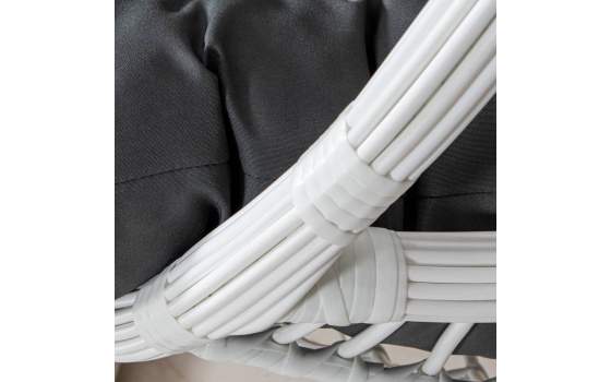 Silla Columpio Colgante Acero Blanco y Ratan Sintetico - Ahrana