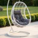 Silla Columpio Colgante Acero Blanco y Ratan Sintetico - Ahrana
