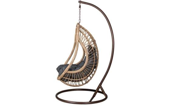 Silla Columpio Colgante Acero Negro y Ratan - Serie Ahrana