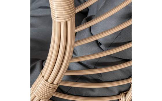 Silla Columpio Colgante Acero Negro y Ratan - Serie Ahrana
