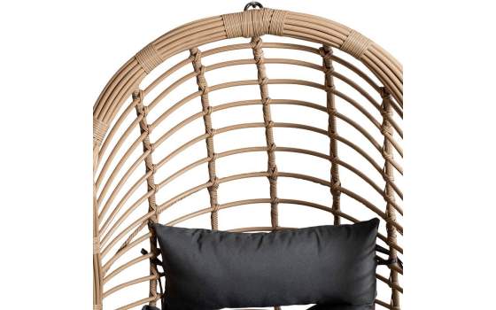 Silla Columpio Colgante Acero Negro y Ratan - Serie Ahrana