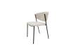 Silla Comedor Actual Acero Negro y Tapizado Beige - Aours