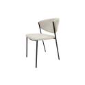 Silla Comedor Actual Acero Negro y Tapizado Beige - Aours