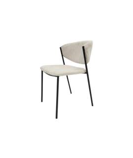Silla Comedor Actual Acero Negro y Tapizado Beige - Aours