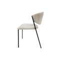 Silla Comedor Actual Acero Negro y Tapizado Beige - Aours