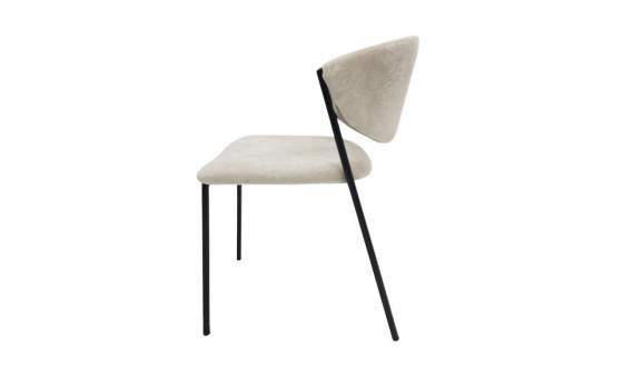 Silla Comedor Actual Acero Negro y Tapizado Beige - Aours