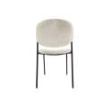 Silla Comedor Actual Acero Negro y Tapizado Beige - Aours