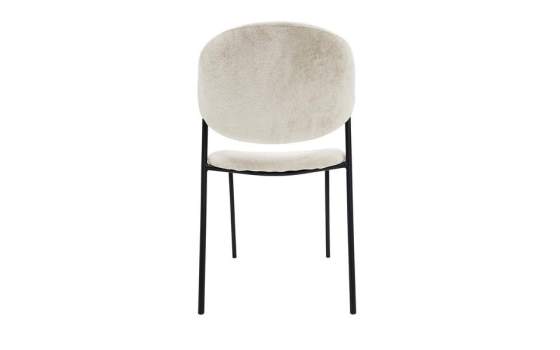 Silla Comedor Actual Acero Negro y Tapizado Beige - Aours