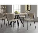 Silla Comedor Actual Acero Negro y Tapizado Beige - Aours