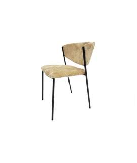 Silla Comedor Actual Acero Negro y Tapizado Mostaza - Aours