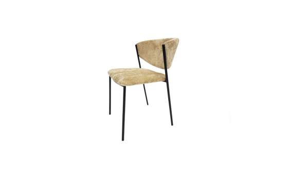 Silla Comedor Actual Acero Negro y Tapizado Mostaza - Aours