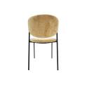 Silla Comedor Actual Acero Negro y Tapizado Mostaza - Aours