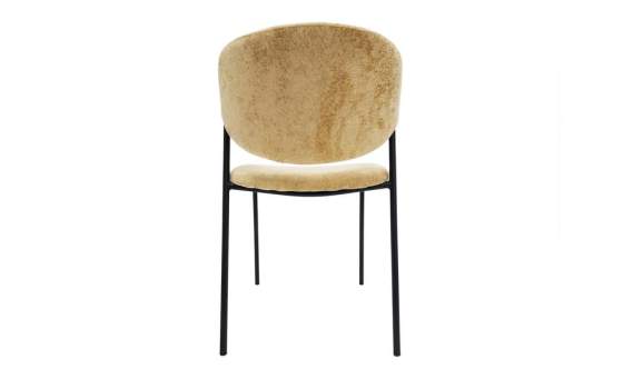Silla Comedor Actual Acero Negro y Tapizado Mostaza - Aours