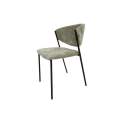 Silla Comedor Actual Acero Negro y Tapizado Verde - Aours