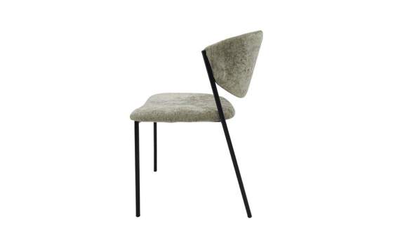 Silla Comedor Actual Acero Negro y Tapizado Verde - Aours