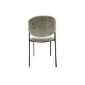 Silla Comedor Actual Acero Negro y Tapizado Verde - Aours