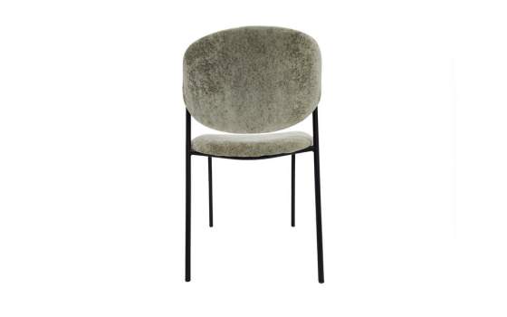 Silla Comedor Actual Acero Negro y Tapizado Verde - Aours