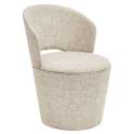Silla Comedor Actual Tapizada Giratoria Beige - Serie Addey