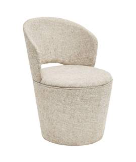 Silla Comedor Actual Tapizada Giratoria Beige - Serie Addey