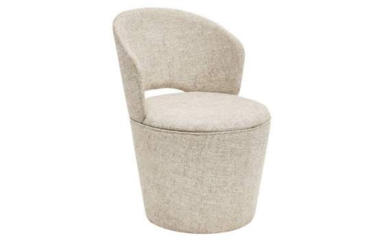 Silla Comedor Actual Tapizada Giratoria Beige - Serie Addey