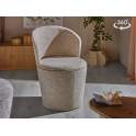 Silla Comedor Actual Tapizada Giratoria Beige - Serie Addey