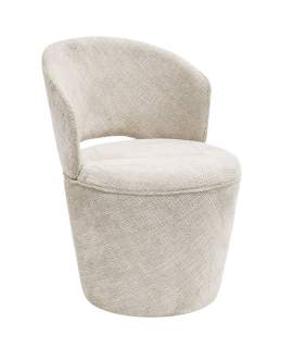 Silla Comedor Actual Tapizada Giratoria Crema Jaspeada Addey