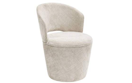 Silla Comedor Actual Tapizada Giratoria Crema Jaspeada Addey