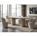 Silla Comedor Actual Tapizada Giratoria Crema Jaspeada Addey