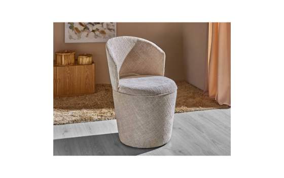 Silla Comedor Actual Tapizada Giratoria Crema Jaspeada Addey