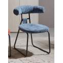 Silla Comedor Asiento Respaldo Tapizado Azul Kirk