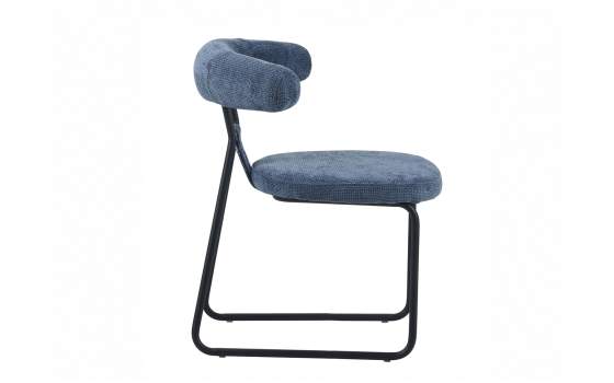 Silla Comedor Asiento Respaldo Tapizado Azul Kirk