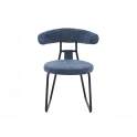 Silla Comedor Asiento Respaldo Tapizado Azul Kirk