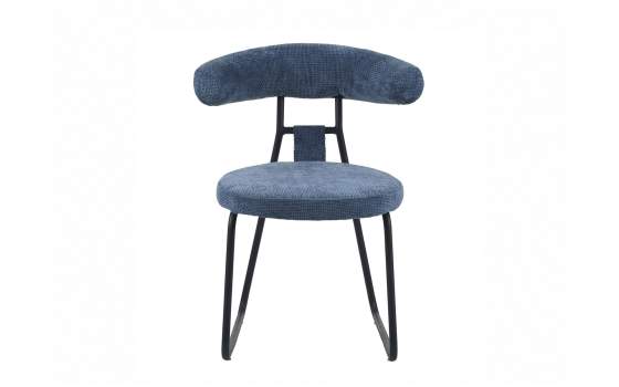 Silla Comedor Asiento Respaldo Tapizado Azul Kirk