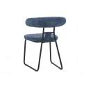 Silla Comedor Asiento Respaldo Tapizado Azul Kirk