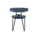 Silla Comedor Asiento Respaldo Tapizado Azul Kirk