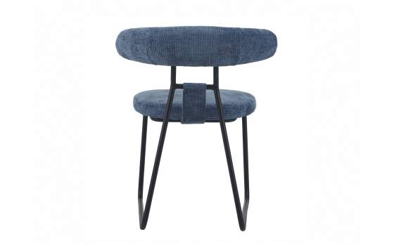 Silla Comedor Asiento Respaldo Tapizado Azul Kirk