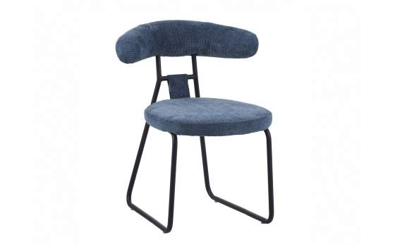 Silla Comedor Asiento Respaldo Tapizado Azul Kirk